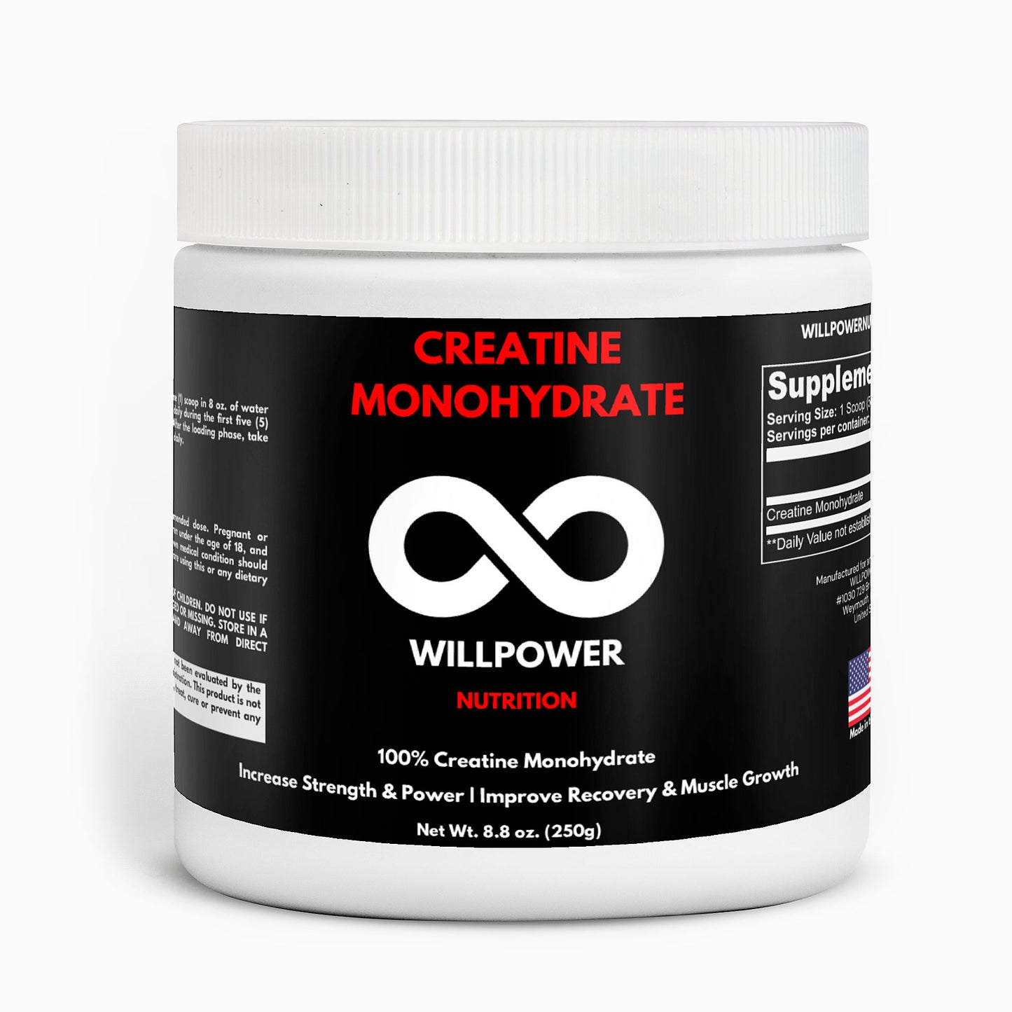 Creatine Monohydrate - WILLPOWER Nutrition