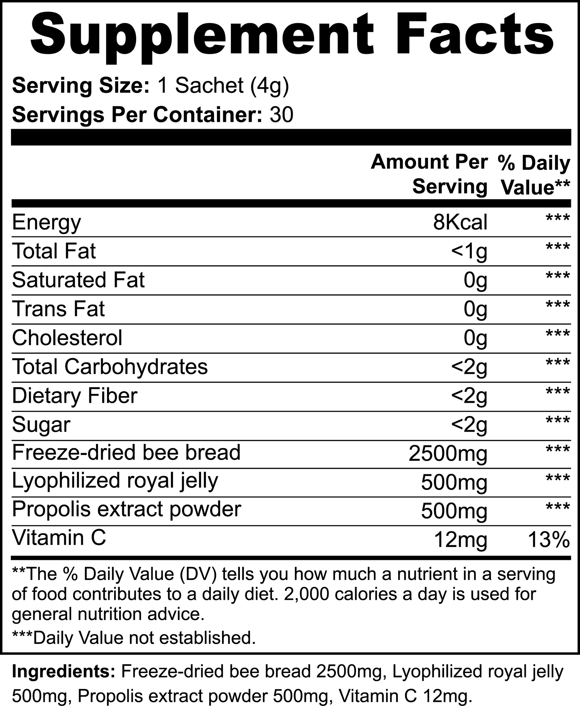 Bee Bread Powder - WILLPOWER Nutrition